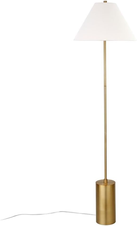 Somerset Candeeiro de chão de 162 cm de altura com sombra de tecido em bronze enegrecido/branco
