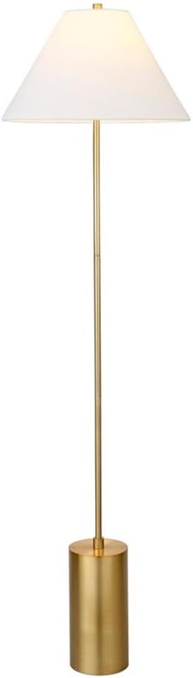 Somerset Candeeiro de chão de 162 cm de altura com sombra de tecido em bronze enegrecido/branco