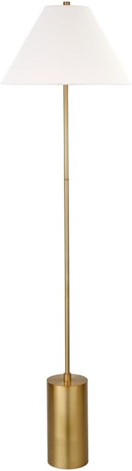 Somerset Candeeiro de chão de 162 cm de altura com sombra de tecido em bronze enegrecido/branco